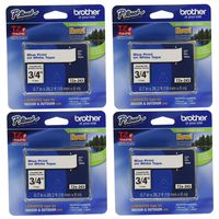 Brother Genuine P-Touch TZE-243 Tape, 3/4" (0.7 mm) Standard Laminated P-Touch Tape, Blue on White, Laminated for Indoor or Outdoor Use, Water-Resistant, 26.2 ft (8 m), Single-Pack (4)