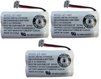 New! Genuine Uniden BBTY0651101 BT-1007 NiMH 600mAh DC 2.4V Rechargeable Cordless Telephone Battery (3-Pack)
