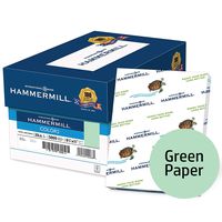 Hammermill Colored Paper, Green Printer Paper, 20lb, 8.5x11 Paper, Letter Size, 3 Hole Punch, 5000 Sheets / 10 Ream Case, Pastel Paper, Colorful Paper(102947C)