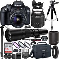 Canon EOS Rebel 2000D(T7) DSLR Camera with EF-S 18-55mm Lens + 500mm Preset Lens with 2X Teleconverter (1000mm) & Professional Accessory Bundle - Includes: SanDisk Ultra 64GB SDHC Memory Card & More