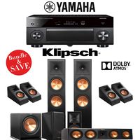 Klipsch RP-280F 5.1.4-Ch Reference Premiere Dolby Atmos Home Theater Speaker System with Yamaha AVENTAGE RX-A3080 9.2-Channel 4K Network A/V Receiver