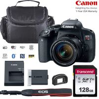 Canon EOS Rebel T7i DSLR Camera with 18-55mm STM Lens Bundled Kit with 128GB Memory & Case (Holiday Special)