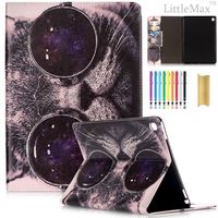 iPad 9.7 2017 Case LittleMax(TM) Leather Protective Case [Kickstand] Flip Folio Wallet Case Card Holder Cover for Apple iPad 9.7-Inch 2017 Model [Free Cleaning Cloth,Stylus Pen]-01 Sunglasses Cat