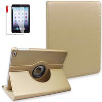 iPad 9.7 inch 2018 2017 Air1 Case with Screen Protector and Stylus - iPad 5th 6th Generation Case - 360 Degree Rotating Stand, Auto Sleep Wake, Shockproof - A1822 A1823 A1474 A1475 (Light Golden)