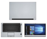 Decalrus - Protective Decal for Dell Latitude 7480 (14" Screen) Laptop Silver Carbon Fiber Skin case Cover wrap CFdellLatitude7480Silver