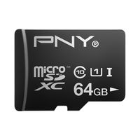 PNY High Performance 64GB High Speed microSDXC Class 10 UHS-1 up to 40MB/sec Flash Memory Card -P-SDUX64U1-GE-A (OLD MODEL)