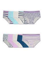 Fruit of the Loom Girls' Big Cotton Brief Underwear, 10 Pack - Fashion Assorted, 10