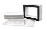 Golden State Art, Pack of 25 Black Pre-Cut 5x7 Picture Mat for 4x6 Photo with White Core Bevel Cut Mattes Sets. Includes 25 High Premier Acid Free Matts & 25 Backing Backers Board & 25 Clear Bags