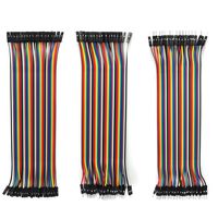 Gikfun 120pcs 40Pin Multicolored Wires 20cm Male to Male, Male to Female, Female to Female Breadboard Jumper Ribbon Cable for Arduino for Dupont DIY Kit EK8403