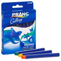 PRANG Payons Watercolor Crayons, Round Sticks, 3.5 x 0.313 Inches, Box of 8 Crayons, 8 Assorted Colors (34180)