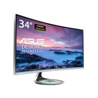 Asus MX34VQ Designo Curved 34" Monitor UQHD 100Hz DP HDMI Eye Care Monitor with Adaptive-Sync, 34" (Renewed)