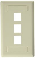 Hubbell IFP13OW Flush Phone/Data/Multimedia Wall Plate, 1 Gang, 3 Port, Office White (Pack of 25)