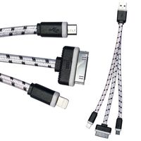 Betrlyfe 3 in 1 Braided Charging Cable - Charge Your Devices TWO at a Time! - Android, Windows, Blackberry, Apple, and Many More - Why Carry More Than One Cable When Our's Charges Them All!