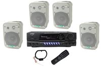 4 Pyle 5.25" Outdoor Speakers + PT260A 200W Stereo Home Theater Receiver