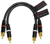 0.5 Foot RCA Cable Pair - Made with Canare L-4E6S, Star Quad, Audio Interconnect Cable and Neutrik-Rean NYS Gold RCA Connectors - Directional Design - Custom Made by WORLDS BEST CABLES