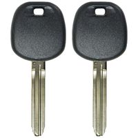 qualitykeylessplus Two Replacement Transponder Chip Keys TOY44DPT for Toyota Vehicles with Free KEYTAG
