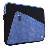 NX Slim Neoprene Protective Laptop Sleeve 13-13.3 inch, 360 Water Resistant PC Cover Case for MacBook Pro & Air 13', Microsoft Surface Pro, Chromebook (Black Blue)