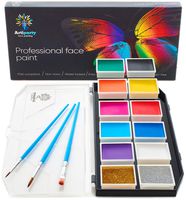 Face Paint Kit - Non-Toxic & Hypoallergenic - Professional Face Painting Kit for Kids & Adults - Cosplay Makeup Kit - Easy to Apply & Remove - Body Paint Set - Leakproof Dry Glitters