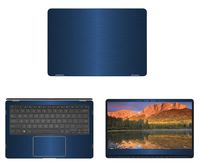 decalrus - Protective Decal for Asus ZenBook Flip S UX370UA (13.3" Screen) Laptop Blue Texture Brushed Aluminum Skin case Cover wrap BAasusZenbkFlipS_ux370Blue