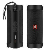 Esimen Premium Silicone Case for JBL Flip 5 Bluetooth Speaker Travel Carry Pouch Sleeve Durable Silicone Extra Carabiner (Black)