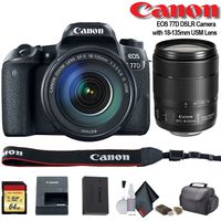 Canon EOS 77D DSLR Camera with 18-135mm USM Lens (International Model) (1892C002) - Starter Bundle