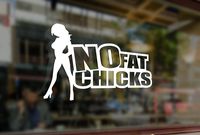 25 Centimeters NO Fat Chicks JDM Stance Vinyl Stickers Funny Decals Bumper Car Auto Computer Laptop Wall Window Glass Skateboard Snowboard