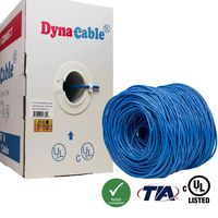 DynaCable 1000FT 23AWG Cat6 550MHz UTP Solid, CM In-Wall Rated, UL-Listed, Heavy Duty Ethernet Bare Copper Cable, Blue