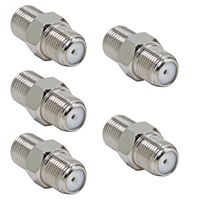 Cable Extension, 5-Pack F Female to Female Coaxial Cable Connector, RFAdapter Barrel Adapter Coupler for TV Antenna, RG6 Coax