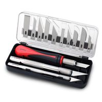Fancii Precision Craft Knife Set 16 Pieces - Professional Razor Sharp Knives for Art, Hobby, Scrapbooking and Sculpture - Includes Stencil, Fine Point, Scoring, Chiseling Blades