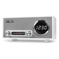 Victrola Bluetooth Digital Clock Stereo with FM Radio and USB Charging, White
