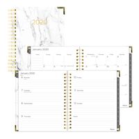 Blueline 2020 Marble - Weekly/Monthly Planner, 2-Piece Cover, Laminated Monthly tabs, Storage Pocket, Gold Corners, 9.25 x 7.25 inches, Grey (C38002.01-20)