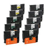 10 PAK TZe Color Tape Compatible with Brother P Touch PT-D210 PT-H100 PT-P300BT PT-D400, 1/2 Inch x 26.2 Ft, Replacement for Standard Laminated TZe-231 TZe-131 TZe-631 TZe-731 Label Tapes, WonderTec