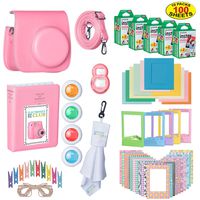 The Ultimate Accessories Kit Bundle for Fujifilm Instax Mini 9 Instant Film Camera | Includes Leather Camera Case + 100 Sheets of Instant Film + Photo Album + Frames + Close-Up Selfie Lenses + More