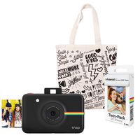 Polaroid Snap Instant Digital Camera (Black) Starter Kit with Tote Bag