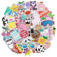 Cute VSCO Girl Stickers (150 Pcs) for Water Bottles, Trendy Waterproof Vinyl Decals for Laptop Skateboard Guitar Bike Luggage and Cellphone, Kawaii Pink Stickers for Girls & Teens