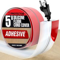 Floor Cord Cover X-Protector - Overfloor Cord Protector - 5' Silicone White Cord Protector - Ideal Extension Cord Cover to Protect Wires On Floor - Self-Adhesive Power Cable Protector (60 in)