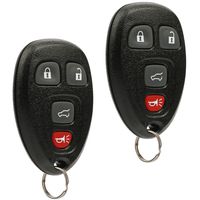 Car Key Fob Keyless Entry Remote with Ignition Key fits Chevy Suburban Tahoe Traverse / GMC Acadia Yukon / Cadillac Escalade SRX / Buick Enclave / Saturn Outlook, Set of 2