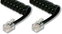 Lynn Electronics L-H4DU-25-BK 25-Feet Black Replacement Telephone Cord, 3-Pack