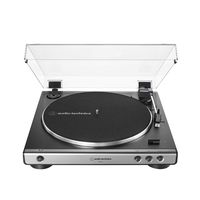 Audio-Technica at-LP60X-GM Fully Automatic Belt-Drive Stereo Turntable, Gunmetal/Black, Hi-Fidelity, Plays 33 -1/3 and 45 RPM Vinyl Records, Dust Cover, Anti-Resonance (Renewed)