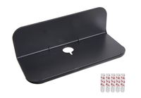 eLhook 9" Black Stick-On and Removable Shelf with Cord Management for Bathroom and Household Electronics Bluetooth Speakers and Security Cameras