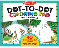 Melissa & Doug ABC 123 Wild Animals Dot-to-Dot Coloring Pad (Great Gift for Girls and Boys - Best for 3, 4, 5, 6, 7 Year Olds and Up)
