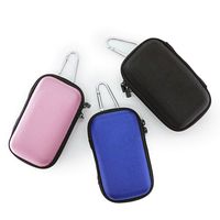 JHGJ Zipper Headphones Carrying Case, Perfect for Earphones and Earplugs, 3 Pack (Black,Blue,Pink), by
