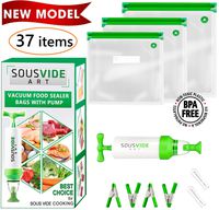 Sous Vide Bags - Must-Have for Sous Vide Cooker - 30 Reusable Food Vacuum Storage Bags - Sous Vide Bag Kit - 3 Sizes BPA Free Bags for Sous Vide Cooking (Premium)