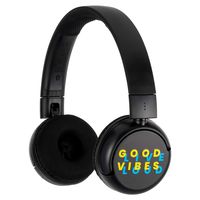 ONANOFF BuddyPhones POP Wireless, Cool Bluetooth Over Ear Volume-Limiting Headphones for Young Teens, 19-Hour Battery Life, 2 Unique Listening Settings, Premium Mic, Works Without Battery, Black