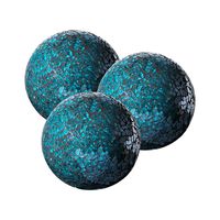 WH Housewares Decorative Balls Set of 3 Glass Mosaic Sphere Dia 4" (Turquoise)