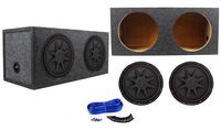 (2) Kicker 43CVR122 COMPVR 12" 1600 Watt Car Subwoofers+Sealed Sub Box Enclosure