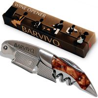 Barvivo Professional Waiters Corkscrew This Bottle Opener for Beer and Wine Bottles is Used by Waiters, Sommelier and Bartenders Around The World. Made of Stainless Steel and Gold Resin.