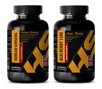 Weight Loss and Energy Pills - Korean Ginseng - ACAI Berry 1200 - red maca org - Combo (2 Bottles)