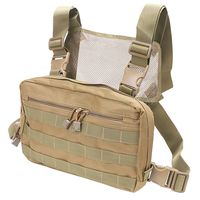 abcGoodefg Tactical Chest Rig, Molle Radio Chest Harness Holder Holster Vest for Two Way Radio Walkie Talkies (Tan)