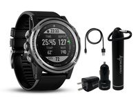 Garmin Descent MK1 Versatile Dive Computer with Surface GPS and Multisport Features and Wearable4U Ultimate Power Pack Bundle (Silver Sapphire with Black Band)